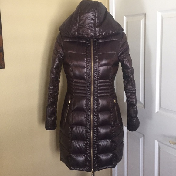 VIA SPIGA WOMENS BROWN DOWN HOODED COAT - Picture 11 of 11